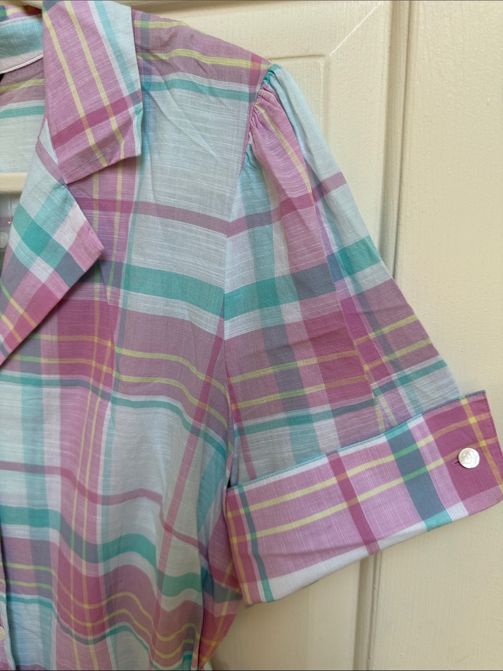 Brooks Brothers Pastel Plaid Button-Front Shirt Dress sz 12 - Picture 6 of 10